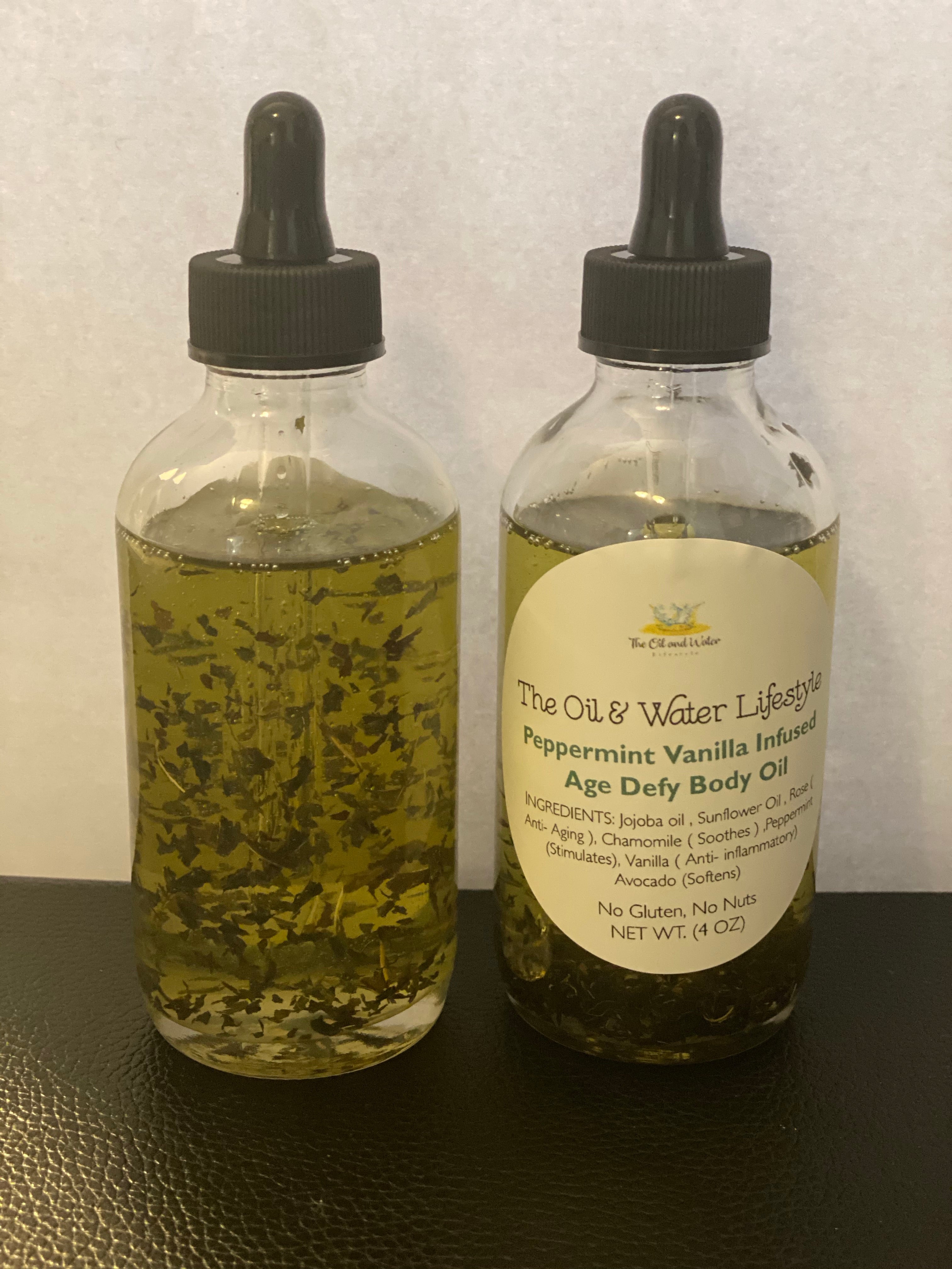 Peppermint Vanilla Infused Age Defy Body Oil